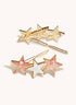 Marbelized Star Trio Clip - Colors: Pink Irridescent Sparkle & Mother of Pearl White